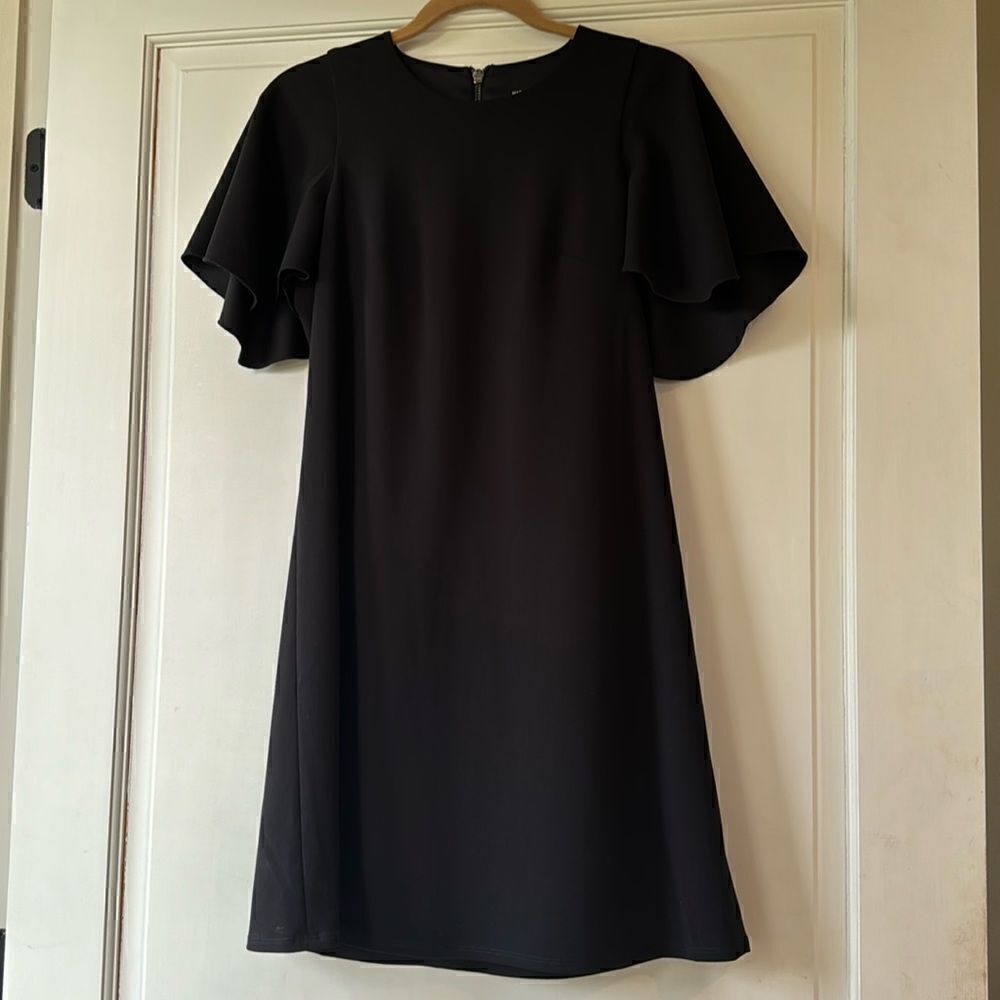 Excellent Condition Versatile Black Dress With Sleeve Detail By Maggie London